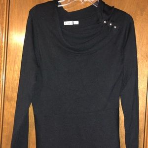 Black Detailed Turtleneck Sweater